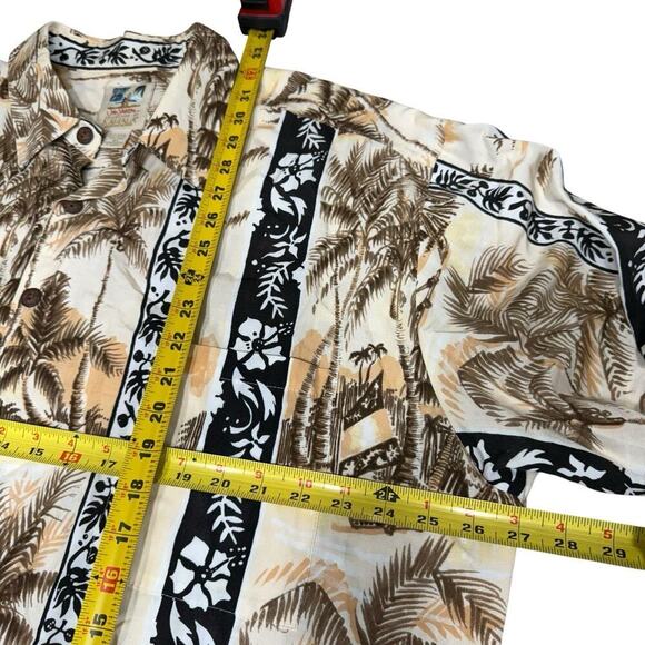 Vtg John Severson Kahala Hawaiian Aloha Button Up Shirt XL Linen Blend Beach - Picture 7 of 8